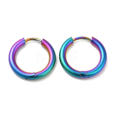 Ion Plating(IP) Titanium Alloy Huggie Hoop Earrings for Women EJEW-A100-01E-RC-1