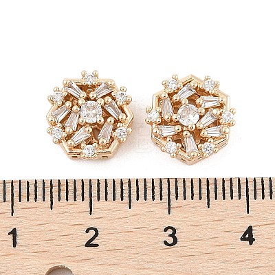 Rack Plating Brass Micro Pave Cubic Zirconia Beads KK-F879-06G-1