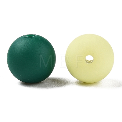 Rubberized Style Imitated Silicone Acrylic Beads MACR-T048-01B-09-1