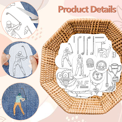 4 Sheets 11.6x8.2 Inch Stick and Stitch Embroidery Patterns DIY-WH0455-154-1