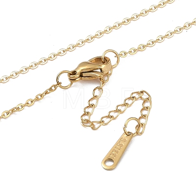 Ion Plating(IP) Initial Letter 304 Stainless Steel Pendant Necklaces NJEW-M199-01G-V-1