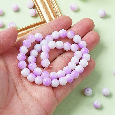 Two Tone Opaque Baking Painted Glass Beads Strands DGLA-YW0001-18B-1