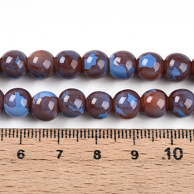 Baking Painted Glass Beads Strands DGLA-N003-8mm-C10-1