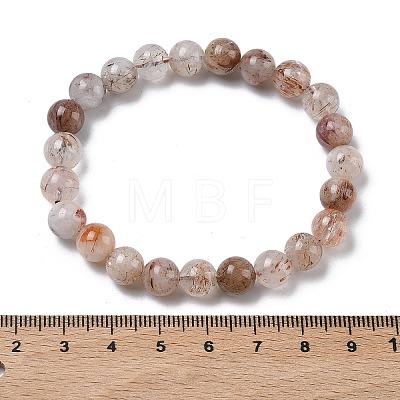 Natural Rutilated Quartz Round Beads Stretch Bracelets for Women BJEW-Z158-03D-02-1