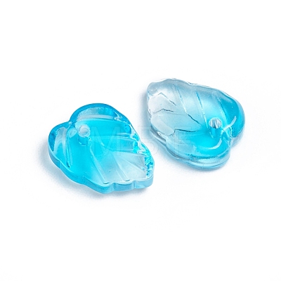 Two-Tone Transparent Glass Charms GLAA-H016-15Q-1