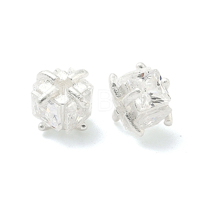 Brass Pave Cubic Zirconia Beads KK-H532-21A-S-1