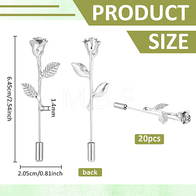20Pcs Zinc Alloy Brooch Pins JEWB-PH0001-83P-1