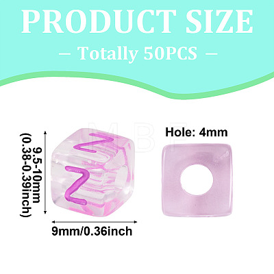 50Pcs Acrylic European Beads MACR-TADJ0001-13Z-1
