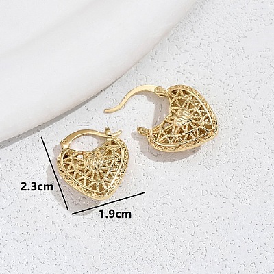 Brass Hollow Hoop Earrings for Women SE4999-2-1