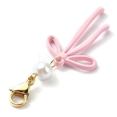 Bowknot Alloy Pendant Decorations HJEW-JM02210-1