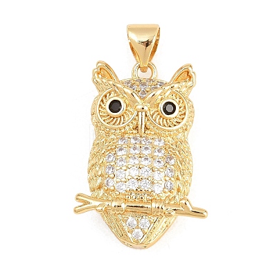 Brass Micro Pave Cubic Zirconia Pendants KK-A297-02G-1