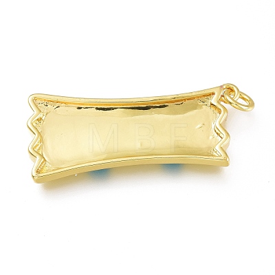Real 18K Gold Plated Brass Enamel Pendants KK-A150-06G-C-RS-1