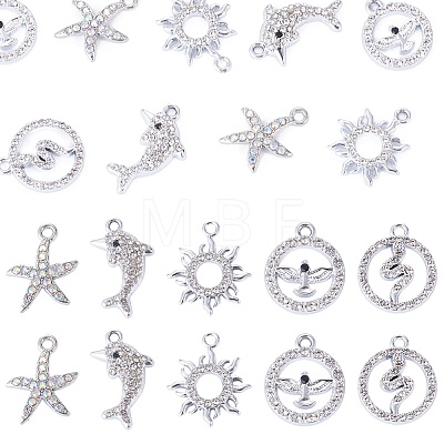 10Pcs 5 Styles Alloy Pendants FIND-TADJ0001-26A-1