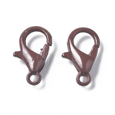Spray Painted Eco-Friendly Alloy Lobster Claw Clasps PALLOY-T080-06E-14-NR-1