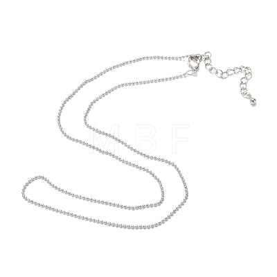 Brass Ball Chain Necklaces NJEW-K123-02P-1