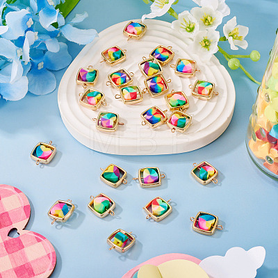 25Pcs Polymer Clay Heart & CCB Square Frame Links Connector Charms CLAY-TADJ0001-05-1