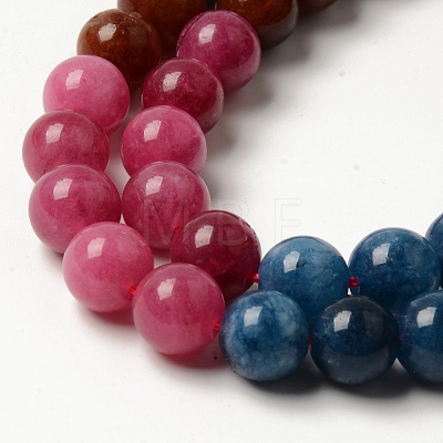 Round Dyed Natural Quartz Beads Strands G-T132-013C-01-1