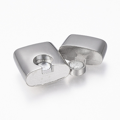 304 Stainless Steel Magnetic Clasps with Glue-in Ends STAS-F130-62P-1