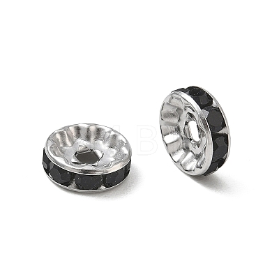 304 Stainless Steel Rhinestone Spacer Beads RB-CBA18B7-01P-12-1