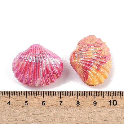 UV Plating Opaque Acrylic Beads X-OACR-A040-02-1