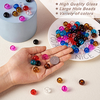 Craftdady 88pcs 8 colors Glass European Beads GLAA-CD0001-10-1