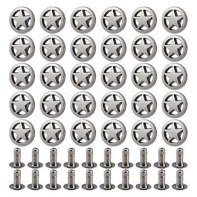 120 Bags Zinc Alloy Decorative Rivets FIND-FH0017-90B-1