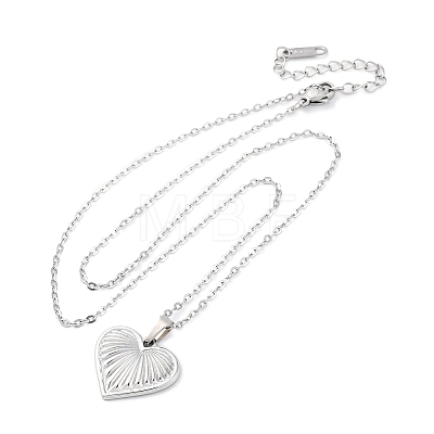 Heart 304 Stainless Steel Pendant Necklaces NJEW-H059-18P-1