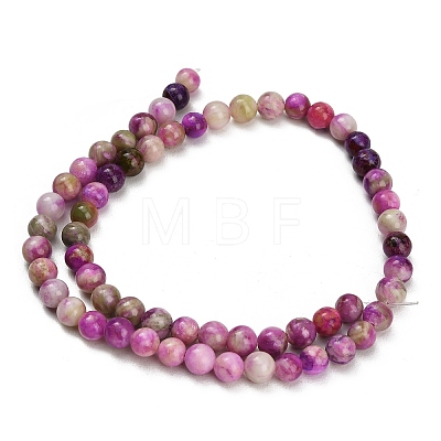 Dyed Natural White JadeImitation Charoite Smooth Round Beads Strands GG-CBA3334-A01-6mm-D-1