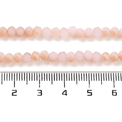 Half Rainbow Plated Faceted Rondelle Glass Bead Strands EGLA-L007-B05-4mm-1