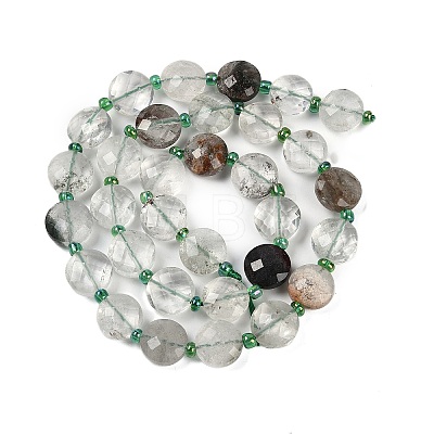 Natural Green Lodolite Quartz/Garden Quartz Beads Strands G-B094-A19-01-1