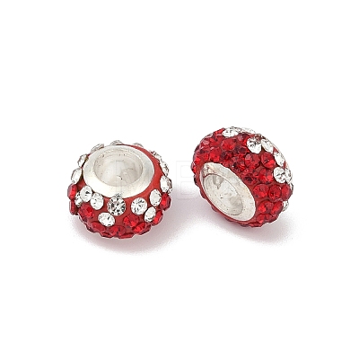 Alloy Rhinestone Clay Pave Beads ALRI-D300-02S-1