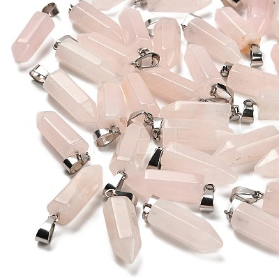 Natural Rose Quartz Pendants G-Z067-07P-09-1