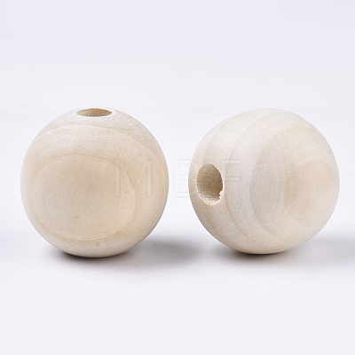 Unfinished Natural Wood Beads WOOD-Q041-04A-1