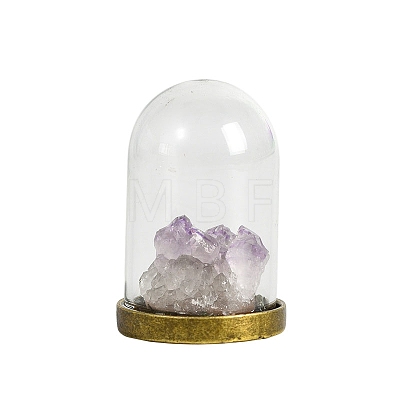 Raw Electroplate Natural Amethyst Species Bell Jar Cloches PW-WG54414-04-1