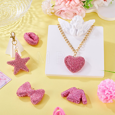 5Pcs 5 Styles Handmade Polymer Clay Pendants RB-BT0001-05A-1