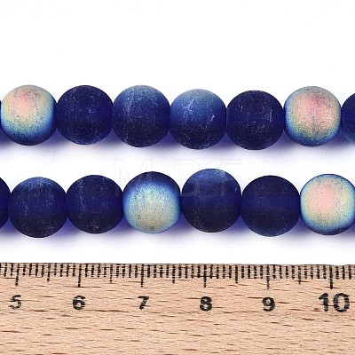 Frosted Transparent Glass Beads Strands GLAA-T032-T10mm-MBB15-1