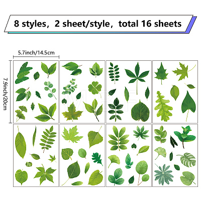 8 Sheets 8 Styles PVC Waterproof Wall Stickers DIY-WH0345-210-1