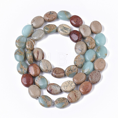 Natural Aqua Terra Jasper Beads Strands X-G-S366-015A-1