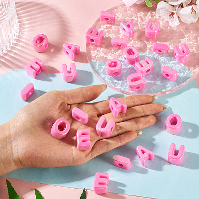 50Pcs 5 Styles UV Plating Opaque Acrylic Beads PACR-TA0001-31H-1