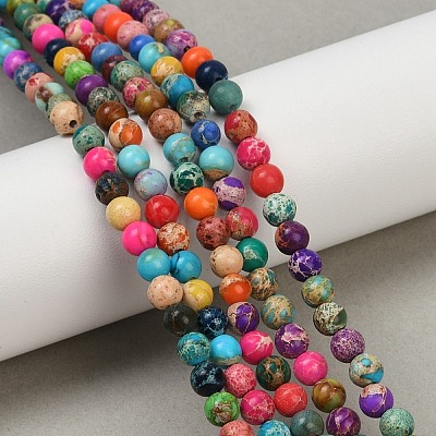 Dyed Natural Regalite/Imperial Jasper/Sea Sediment Jasper Beads Strands G-B124-C04-03-1