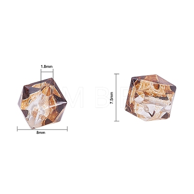 Two Tone Transparent Spray Painted Acrylic Bead X-ACRP-T005-26A-1