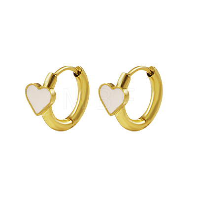 Natural Shell Heart Hoop Earrings QE2465-1-1