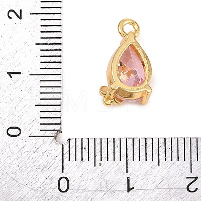 Brass Micro Pave Cubic Zirconia Charms KK-D265-01A-G-1