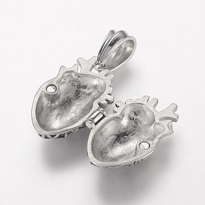 304 Stainless Steel Locket Pendants X-STAS-P137-19AS-1