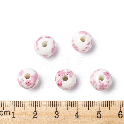 Handmade Printed Porcelain Beads PORC-Q201-10mm-3-1