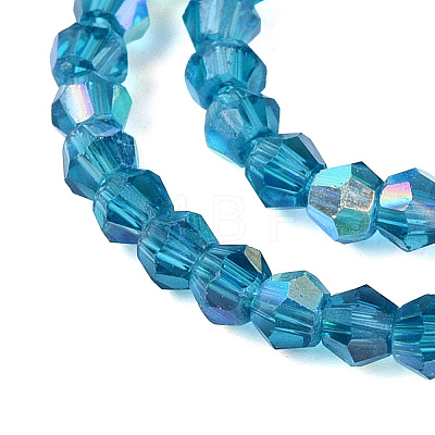 AB Color Plated Transparent Glass Beads Strands GLAA-G127-01O-1