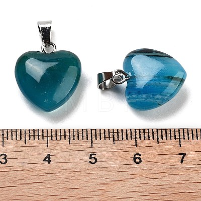 Natural Banded Agate Charms HEAR-PW0001-057-26-1