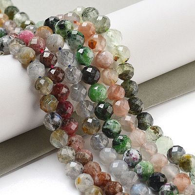 Natural Prehnite/Sunstone/Ruby Zoisite/Labradorite/Rhodonite Beads Strands G-G161-A03-02-1