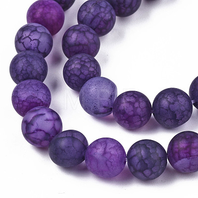 Natural Crackle Agate Beads Strands G-S373-002E-8mm-1