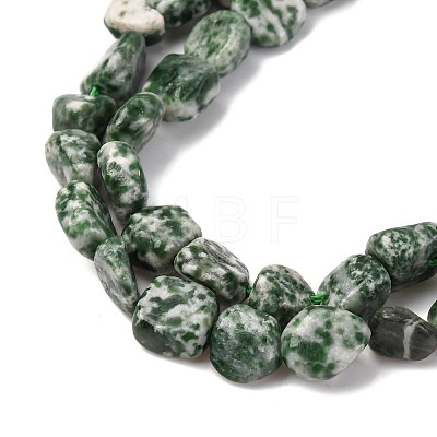 Natural Green Spot Jasper Beads Strands G-G146-A26-02-1